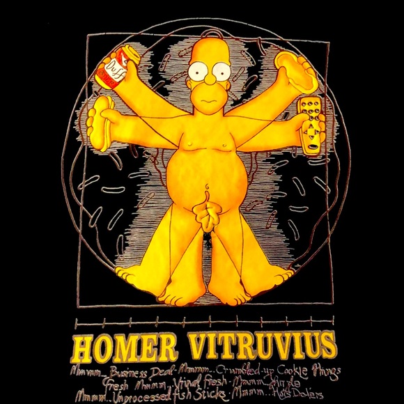 Homer Simpson Vitruvius Duff Beer T-shirt Men’s Small - Picture 2 of 4